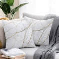 thumbnail image 2 of Gray Marble Outdoor Pillow Covers Pack of 2 Gold Lines Abstract Crack Modern Art Waterproof Throw Pillow Covers Decorative Cushion Cases for Patio Garden Tent Balcony Couch 20x20 inch, 2 of 8