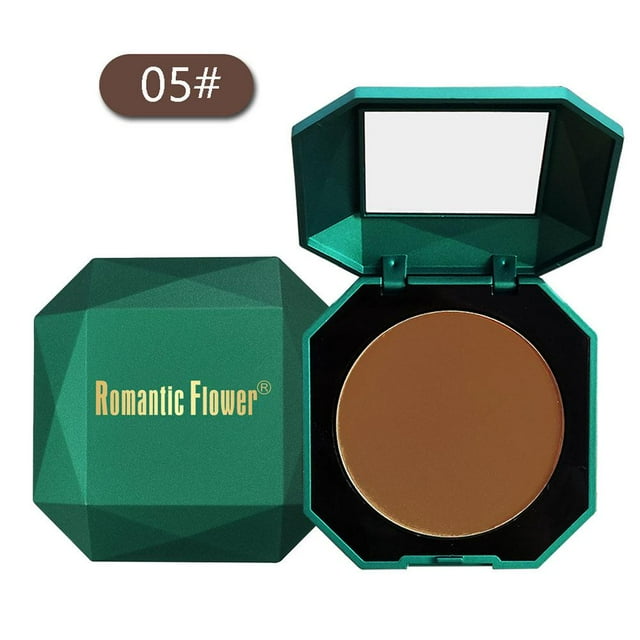 Dark Double-layer Powder With Mirror Powder Puff Matte Cosmetics Waterproof Natural Makeup 10g