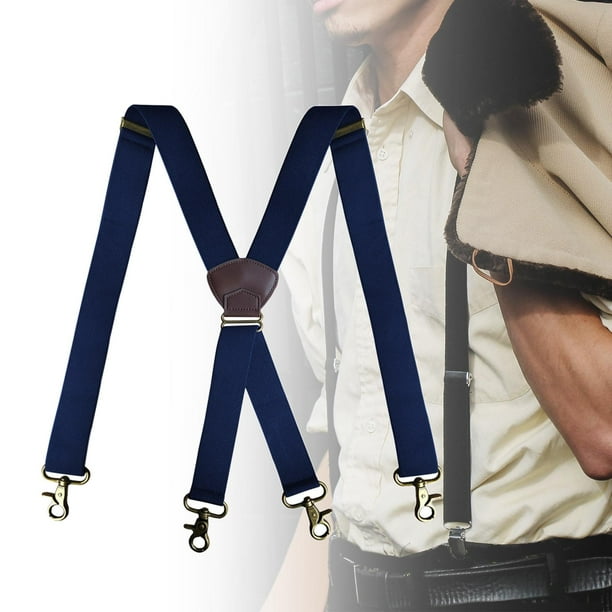 Tirantes para hombre tirantes para pantalones ajustables con 4 ganchos giratorios tirantes anchos elasticos en forma de x para fiesta compras y marino Bodega Aurrera en linea