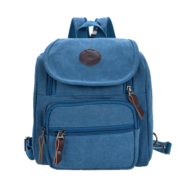 Bolso Bolso de hombro de lona Unisex Bolsillo en el pecho Color Estudiante Oficina Mochila Accesorio, Azul claro Kearding AP001077-05B