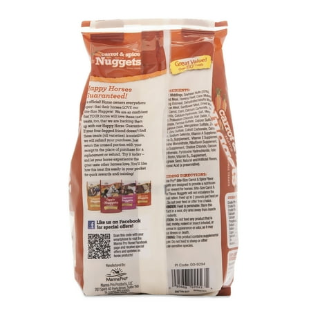 Manna Pro Bite Size Nuggets Horse Treats, Carrot and Spice 1lb