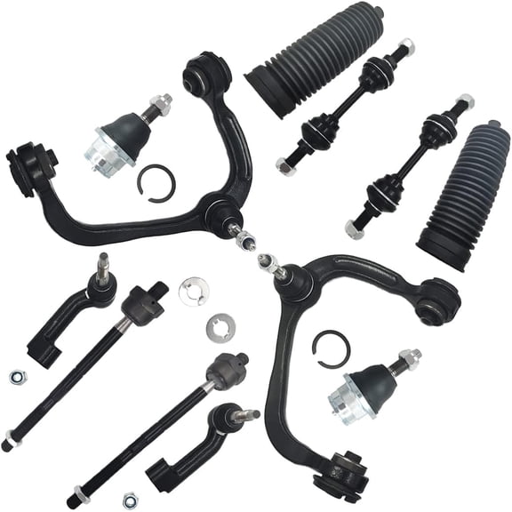 Frenzybro 12 Pcs Uppper Control Arms with Ball Joints Tie Rods Sway Bars Suspension Kit Compatible With 2009-2014 Ford F-150 2WD, 2007-2015 Ford Expedition Lincoln Navigator