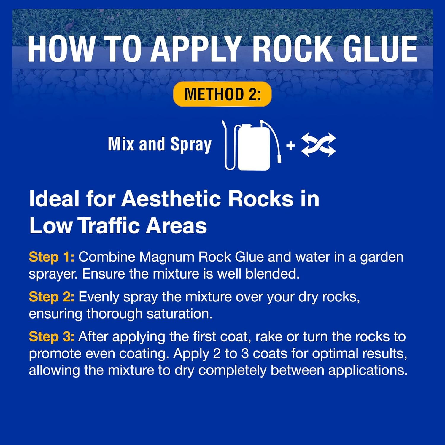 Fusion Magnum Rock Glue One Gallon Adhesive for Landscaping Rocks, Pea Gravel, & Pebbles
