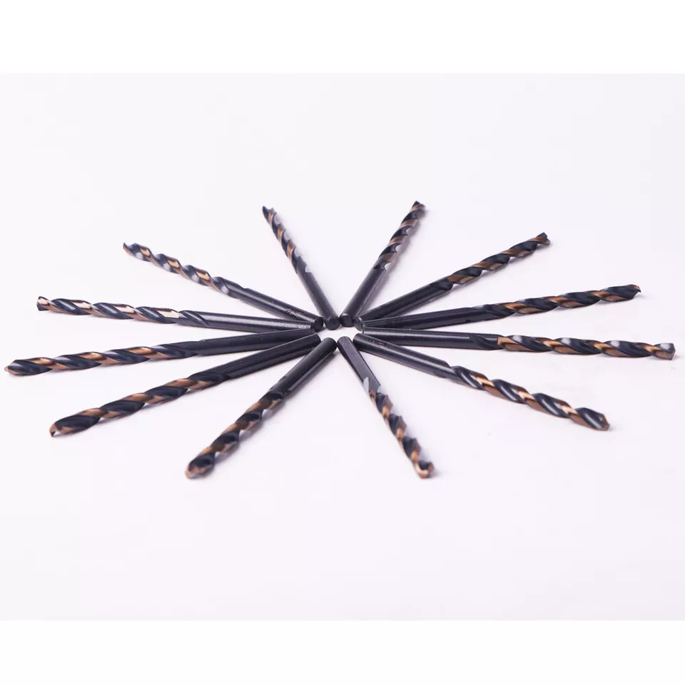 PRIME - Drillforce 12Pcs 7/32" Black Gold Drill Bits Set Hss Metal Woodworking Drill Bit