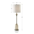thumbnail image 5 of Uttermost Flaviana Steel Fabric Buffet Table Lamp in Antique Brass and White, 5 of 6