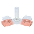 thumbnail image 1 of Cuenco de comida para gatos inclinado de 15 degree, portátil duradero con fuente, cuenco doble, 3 en 1 para gatos Rosa Yuyangstore Cuencos para gatos, 1 of 8