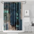 thumbnail image 1 of Ensemble de Rideau de Douche avec Doublure à Boutons-Pression, Style Peinture Multicolore Bleu (5) Rideaux de Douche Doublure de Douche Réutilisable, Rideaux de Salle de Bain Simples en Polyester, 72x72 Pouces, 1 of 4
