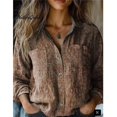 thumbnail image 2 of Womens Plus Size Shirts Oversized Tshirts for Women Oversized Long Sleeve Button Linen Tee Plus Size Tops Yellow M, 2 of 4