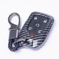thumbnail image 4 of For GMC Key Fob Cover, Carbon Fiber Pattern Key Case for 2017-2022 2023 2024 for Chevy Suburban Tahoe Silverado 1500 GMC Yukon XL Acadia Terrain Sierra 1500 2500 3500 4 5 6 Button with Keychain, 4 of 7