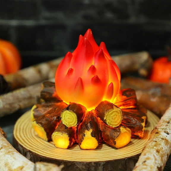 OUNONA 1Set Multi Color Mini Campfire Lamp Creative Design Faux Fireplace Logs For Outdoor Adventure  Party