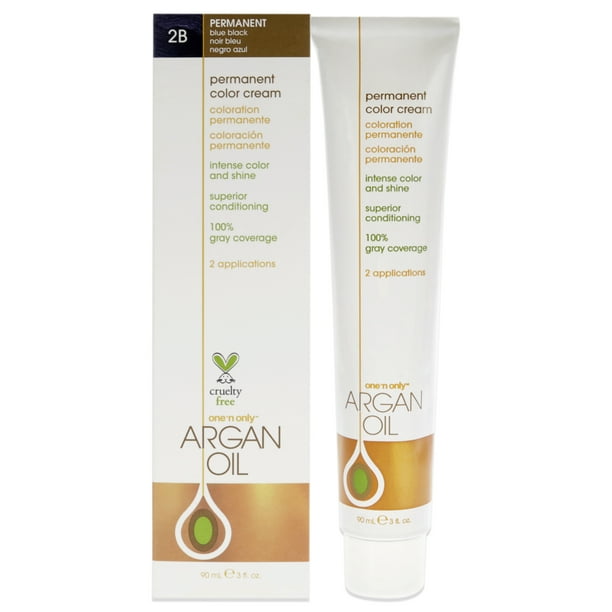 Crema colorante permanente con aceite de argán - 2B azul negro de One n Only para unisex - Tinte para cabello de 3 oz