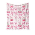 thumbnail image 2 of Pink Bowknot Flannel Throw Blanket Super Soft Cozy Plush Fleece Blanket for Women Girls,29.5x39.4 Inches,Lightweight Printed Decorative Blanket for Bed Sofa Couch,Valentine's Day Gift Home Decor, 2 of 6