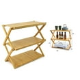 thumbnail image 4 of Estante plegable de madera multicapa, ahorro de espacio, potente soporte de carga, estante de almacenamiento portátil para acampar al aire libre, 3 capas, 4 of 10