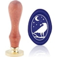 thumbnail image 2 of Halloween Crow Wax Seal Stamp Moon Star Oval Gothic Sealing Wax Stamp Brass Head with Removable Wood Handle for Halloween Invitation Card Bottle Gift Party, 2 of 9