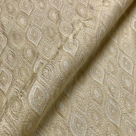 Neutral Ogee Textured Jacquard Woven Luxury Upholstery Fabric 56" by the Yard