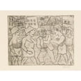 thumbnail image 2 of Paul Gangolf 14x11 Black Ornate Wood Framed Double Matted Museum Art Print Titled: Kokottenuberfall, Marseille (1920), 2 of 5