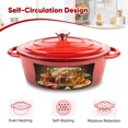thumbnail image 6 of 4.5 QT Enameled Cast Iron Oval Dutch Oven Nonstick Soup Pot with Self-Basting Lid Heat Resistant 500°F for All Stovetops Induction Gas Grill, Oven & Refrigerator Safe, 6 of 6