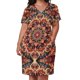 thumbnail image 2 of Vestido de noche para mujer con diseño de mandala y bolsillos sueltos con diseño geométrico azul. Vestidos de baile., 2 of 6