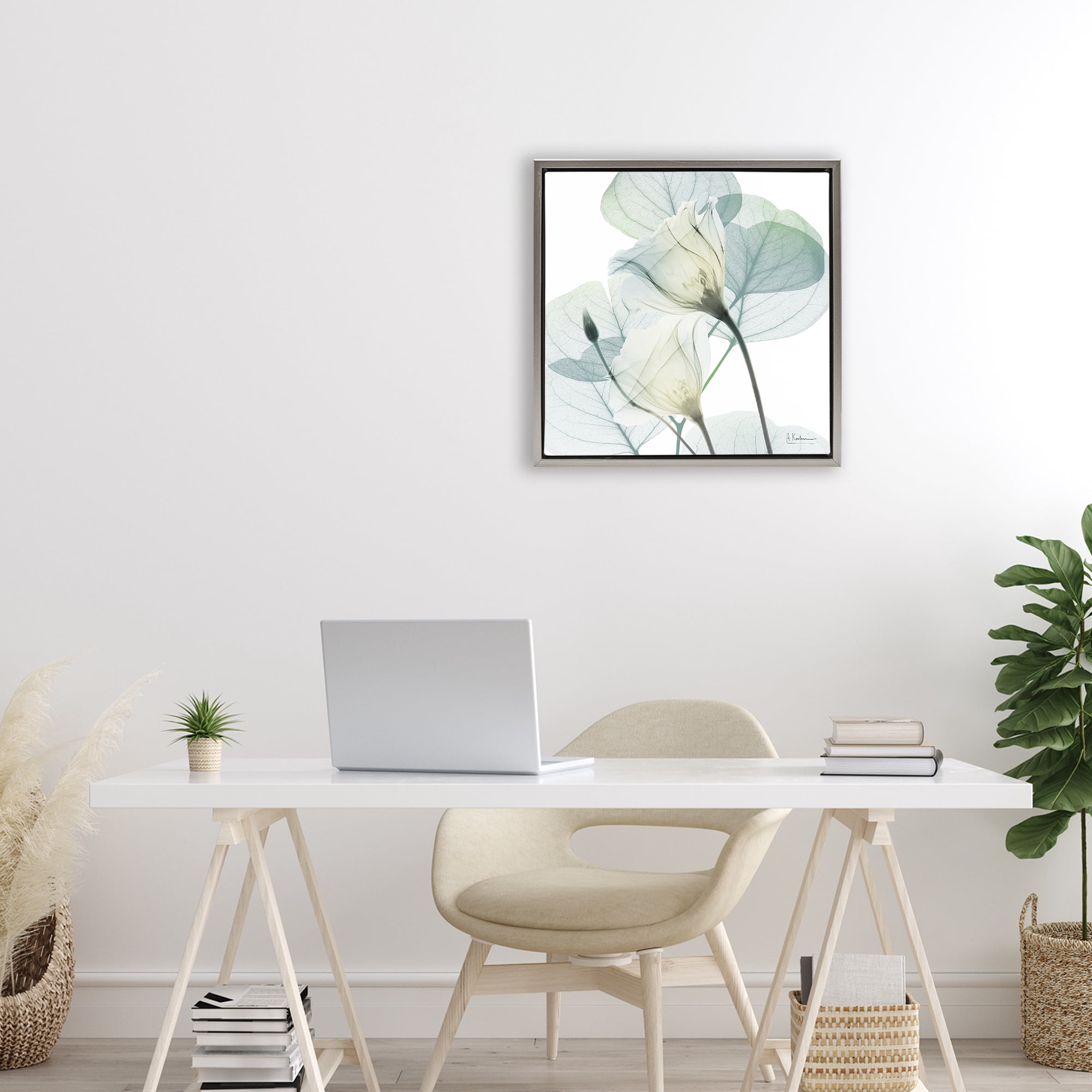 Stupell Industries Divine Fate Petals Gray Framed Floater Canvas Wall Art, design by Albert Koetsier