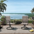 thumbnail image 4 of Grand Patio Outdoor Swivel Dining Arm Chairs - Set of 2, Metal Frame for Garden Backyard, Black/Gray, 4 of 9