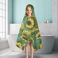 thumbnail image 6 of Blue Sunflower Vine Leaf Pattern Hooded Bath Towel，50"x30" for Ages 3 To 12 Kids, Quick Dry Lightweight Soft Microfiber Hood Beach Towel Cover Up for Kids, 6 of 7