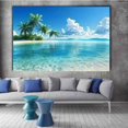 thumbnail image 6 of Tropical Palm Clear Blue Island Sea Framed Canvas Prints for Hallway Bedroom Office Decor, Ready to Hang12"L x 8"W, 6 of 10
