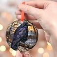 thumbnail image 4 of Winter Raven: Ornament Style Wall or Window Hanging, 2025, Holiday Decoration, Seasonal Keepsake Gift, Unique Collectible, Window Hanging, Home Decor 2025, Festive Home Accent,, 4 of 5