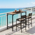 thumbnail image 2 of Pirecart 40" Bar Table, Outdoor Counter Height Table W/ Adjustable Foot & HDPE Top, E-Coating & Hammer-Finish Frame, All Weather for Hot Tub,Balcony,Poolside,Kitchen, Yellow Teak, 2 of 10