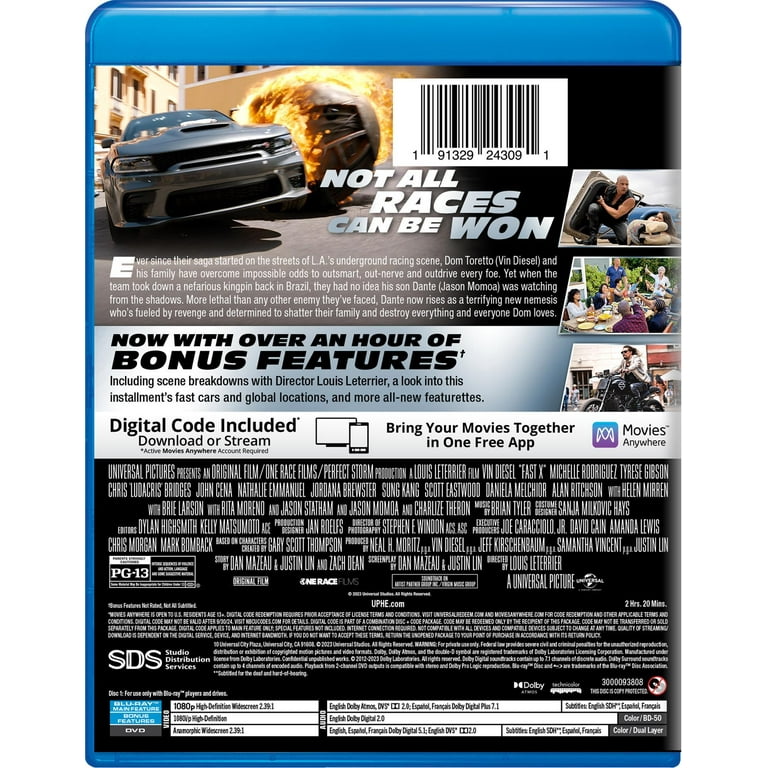 Fast X 2023: Fast and Furious Saga, Blu-ray + DVD + Digital