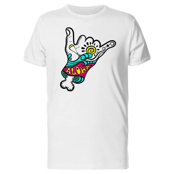 Shaka Hand Cool Surf Symbol T-Shirt Men -Image by Shutterstock, Male x-Large
