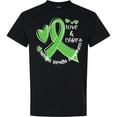 thumbnail image 3 of Inktastic Love and Care Mental Health Awareness Green Ribbon T-Shirt, 3 of 5