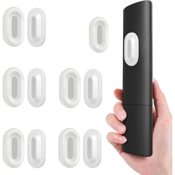 Magnetic Remote Control Holder Wall Mount, 5 Pack TV Remote Holder Wall Mount, Silicone Remote Organizer Magnetic Remote Holder for Bed, TV, Ceiling Fan and Air Conditioner (White)