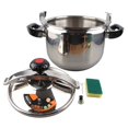 thumbnail image 2 of Household Stainless Steel Pressure Cooker Canner Explosion Proof Double Bottom Pressure Cooker for Gas Stoves Induction Stoves Shiny Style, 2 of 7