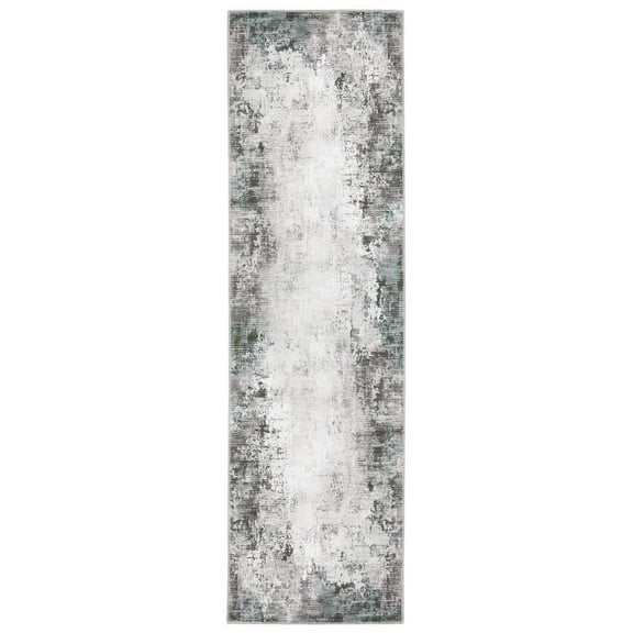Harmony Gray 2 ft. x 7 ft. Indoor Machine Washable Runner Rug