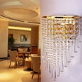 thumbnail image 5 of 110V Modern Crystal Wall Light Sconce LED Bedroom Lamp Hallway Lighting Fixture Gold Applicable Space 5-10m² 7.48*12.99in for Front Doors, Bedrooms, Living Rooms, 5 of 20