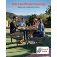thumbnail image 3 of VEVOR Table de Pique-Nique en Acier Résistant aux Intempéries Ensemble de Mobilier de Salle à Manger de Patio Extérieur Rond, 3 of 9