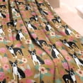thumbnail image 3 of Boston Terrier and Flower Blanket,Comfortable Soft Flannel Throw Blanket,All Season,Warm Lightweight Blankets for Sofa Bed Couch Living Room Chair,40"x50", 3 of 4
