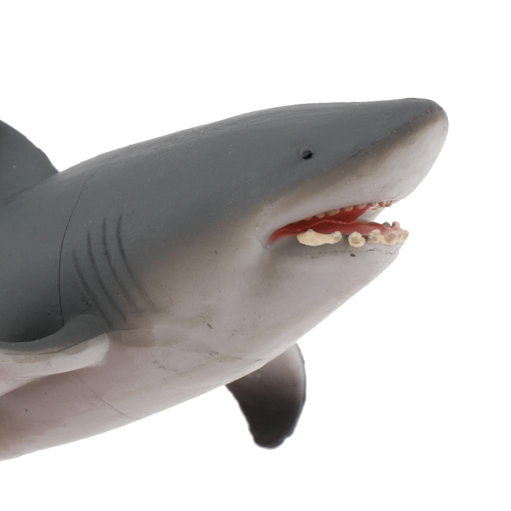 18cm Realistic White Shark Sea Ocean Animal Figure Model Kids Toy Gift Plastic 