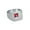 Silver Red, variant on Men's Stainless Steel Simple Creative Square Solid Matte Finish Glossy Red Crystal Gemstone Inlay Ring Wedding Band Silver Size 8