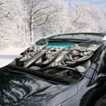 thumbnail image 2 of FOR U DESIGNS Cat Print Car Windshield Cover for Ice and Snow Car Windshield Snow Cover Thicken Auto Winter Frost Cover Windshield Protector for Most Vehicles (55.9"x 37.7"), 2 of 6