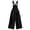 Black, variant on Women'S Adjustable Strap Overalls Button Front V Neck Wide Leg Jumpsuit with Pockets Black S