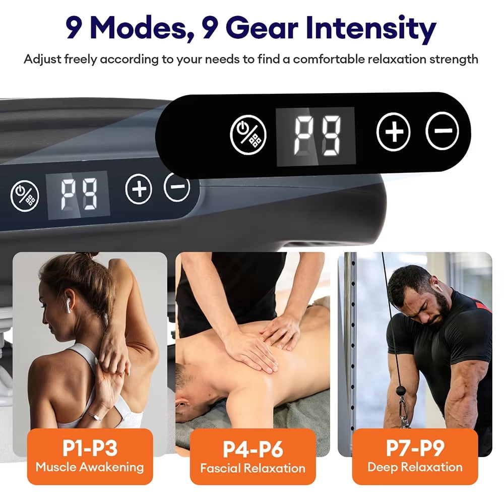 Percussion Massage Gun with 16 Heads – Handheld Deep Tissue Muscle Massager, 5-Speed, Rechargeable, Portable Full Body Recovery for Back, Legs & Shoulders