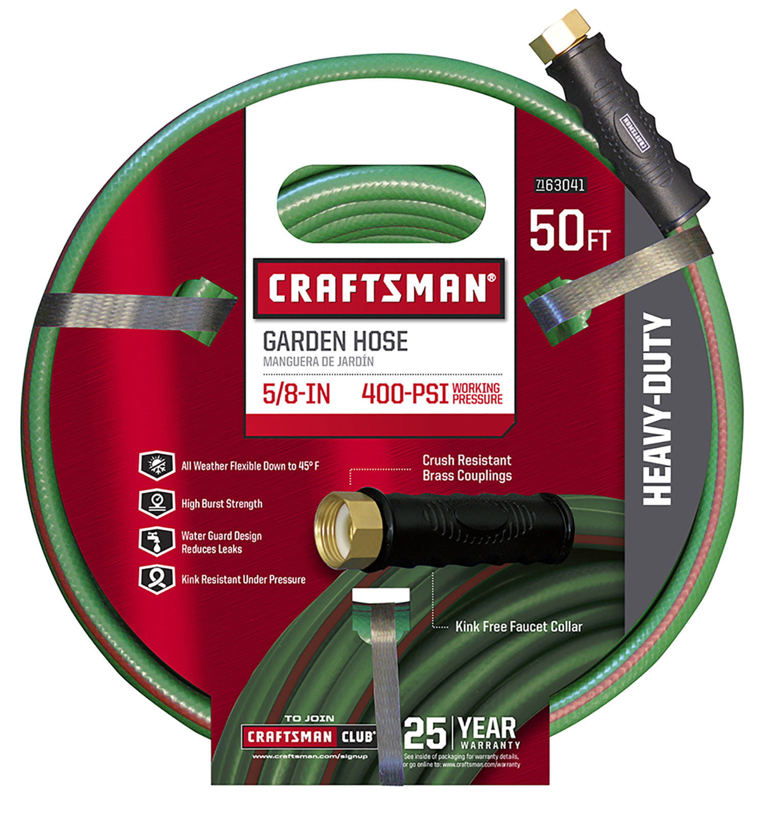 CRAFTSMAN 5/8-in X 50-ft Premium-Duty Black Hose Reinforced Cover 
