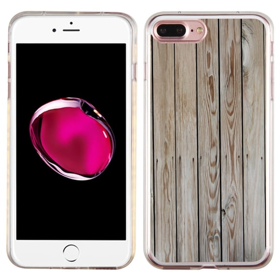 Slim-Fit Case for Apple iPhone 8 PLUS / 7 PLUS, OneToughShield ® Premium TPU Gel Protector Phone Case - Wood Print