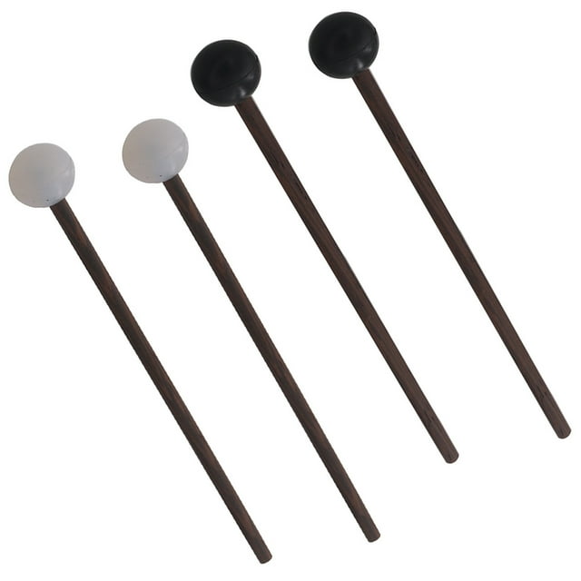 HOOWIFFY 2 Pairs of Hand Training Drumsticks Drum Hammer Rubber Assorted Color Performance Concert Performance