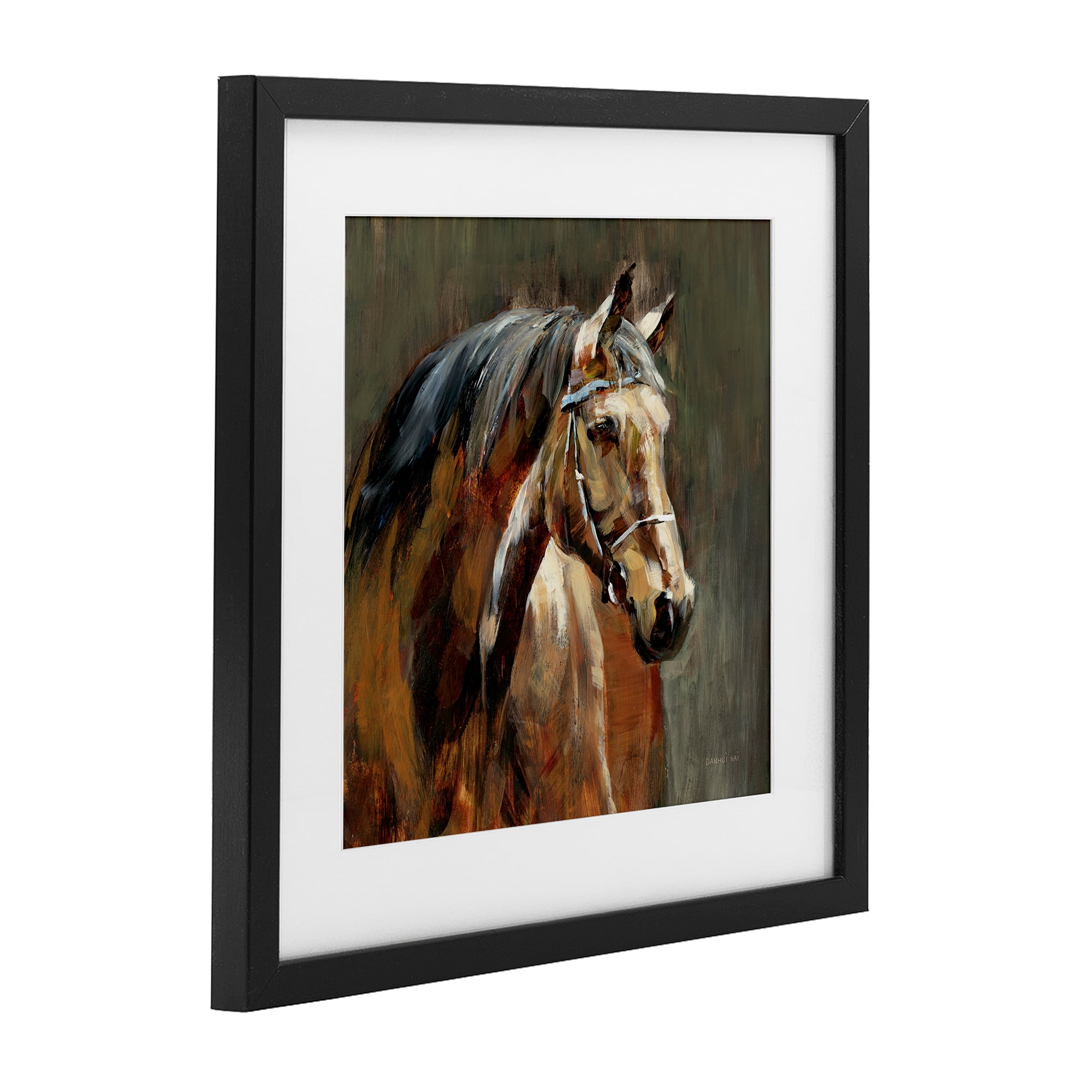 Stupell Industries Horse in Stable at Dusk Black Framed Print Under Glass, design by Danhui Nai