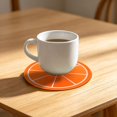 thumbnail image 6 of 1 Pack Fruit Coaster, 3.5" Non-Slip Car Coaster Heat Insulation Colorful Unique Slice PVC Drink Cup Mat for Drinks, Prevent Furniture and Tabletop Car Decor, Drink Cup Mat Placemat,Orange, 6 of 8
