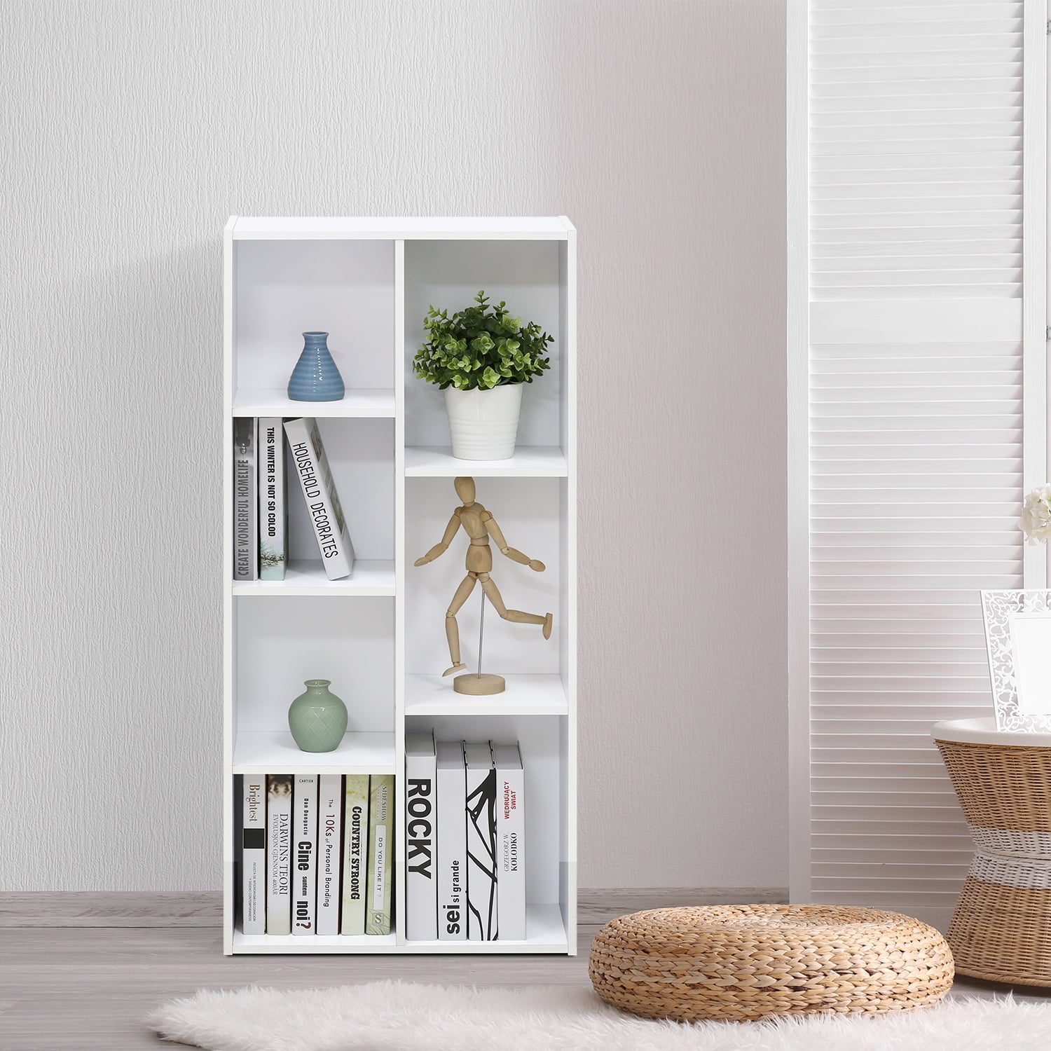 Furinno Bookcase Open Shelf 5 Tier Reversible Display Storage Decor