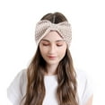 thumbnail image 2 of BKQCNKM Headbands for Women Headband for Washing Face Woman Adult Crochet Solid Headband Warm Bulky Crocheted Headwrap Headband Headbands, Beige One Size, 2 of 3