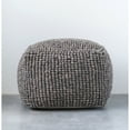 thumbnail image 4 of Creative Co-Op New Zealand Wool Square Pouf, Grey, 4 of 6